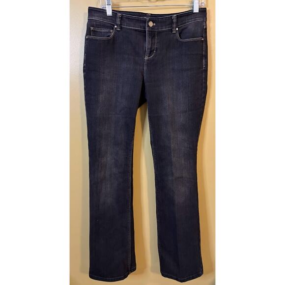 White House Black Market Blanc Women's Black Boot Leg Jeans Size 6R - Picture 1 of 9